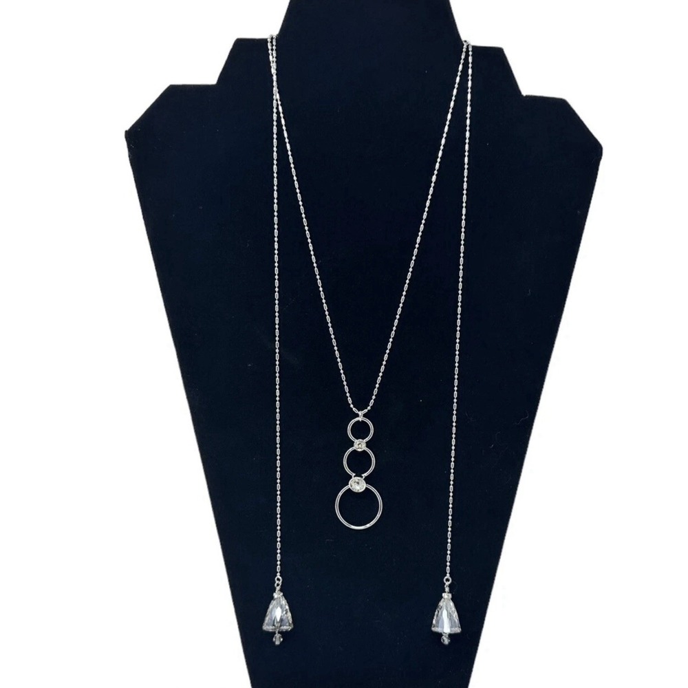Touchstone Crystal Melody Convertible Necklace 42"‎ Adjustable NEW
